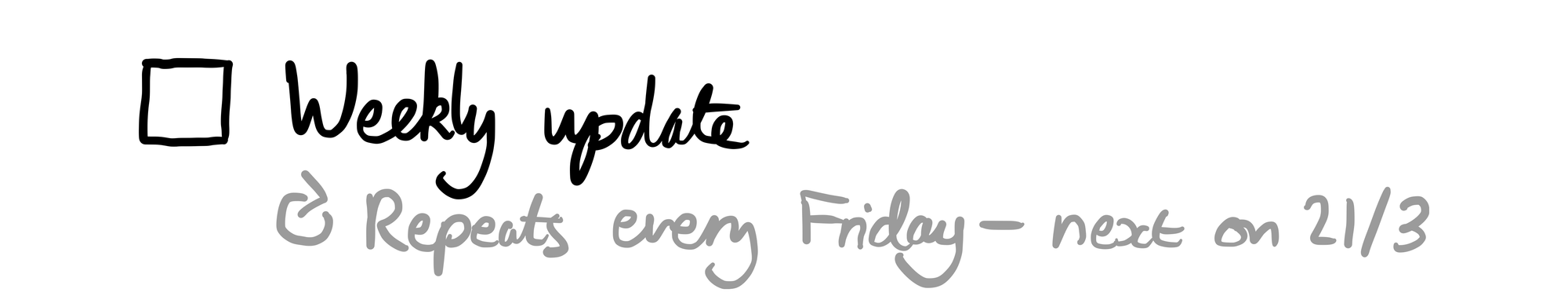 An illustration of a to-do item that repeats every Friday