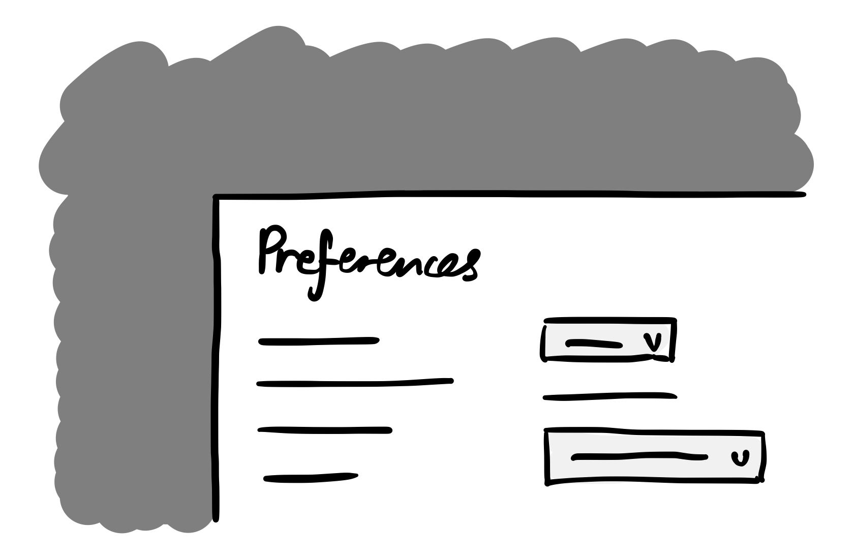 An illustration of a preferences modal window