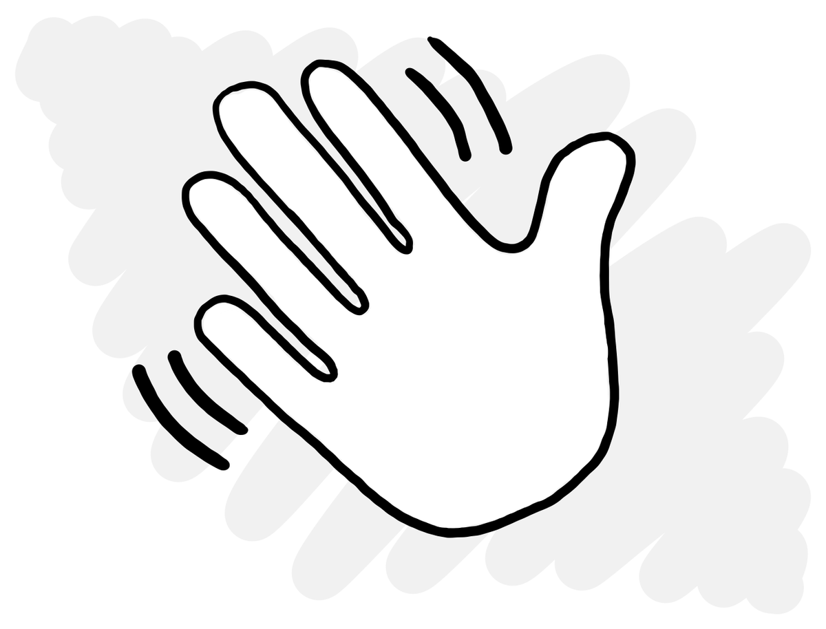 An illustration of a hand waving.