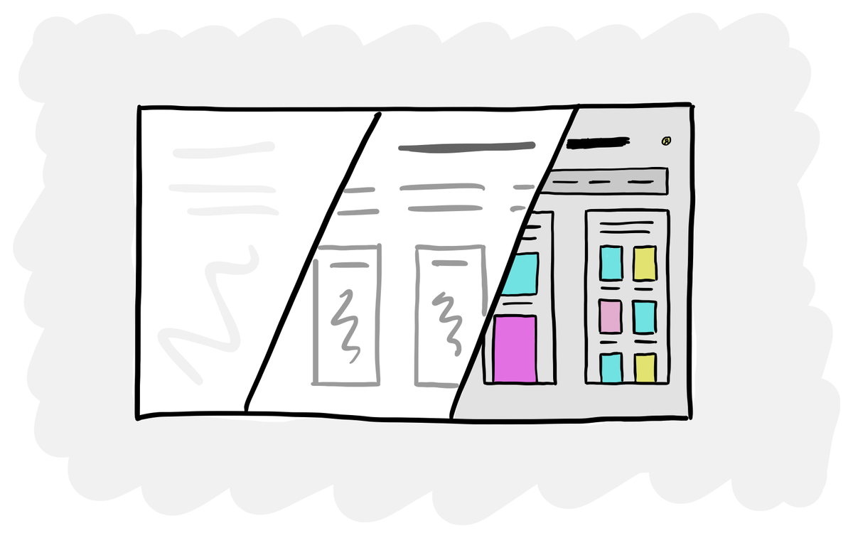 An illustration showing different levels of fidelity in product design.
